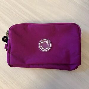 PURPLE TRIPLE ZIP AROUND WALLET WRISTLET